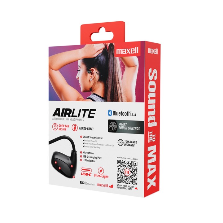 MAXELL 348652 EB-AIR90 AIRLITE BT AUDIFONNO BLK