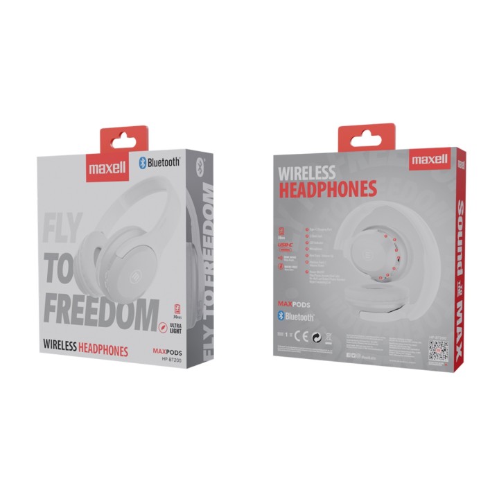 MAXELL 348668 AUDIFONO DIADEMA HP-BT200 BLANCO