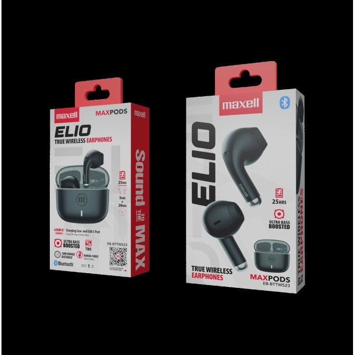 MAXELL 348684 EB-BTTWS23 AUDIFONOS INSERCION BLK/GRY