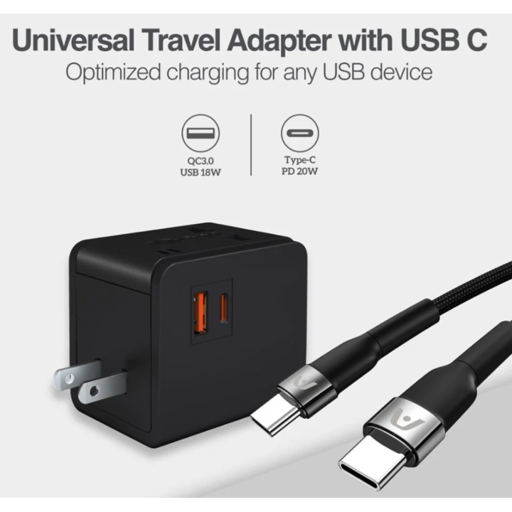 ARGOM ADAPTADOR DE VIAJE UNIVERSAL CARGA RAPIDA