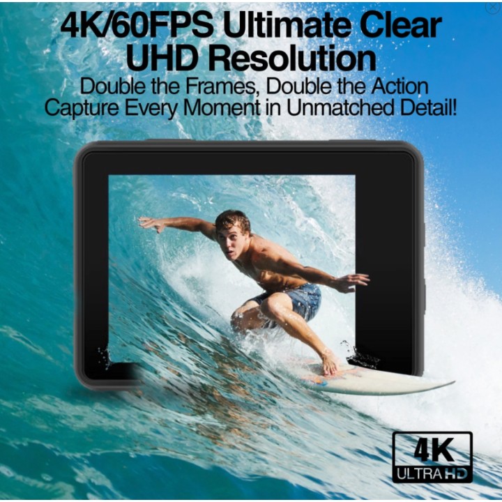 ARGOM CÁMARA DE ACCIÓN EPIC 88 4K ULTRA HD CON CONTROL REMOTO Y PANTALLAS DUALES