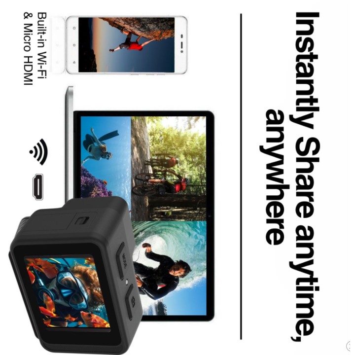 ARGOM CÁMARA DE ACCIÓN EPIC 90 4K ULTRA HD CON CONTROL REMOTO Y PANTALLAS DUALES