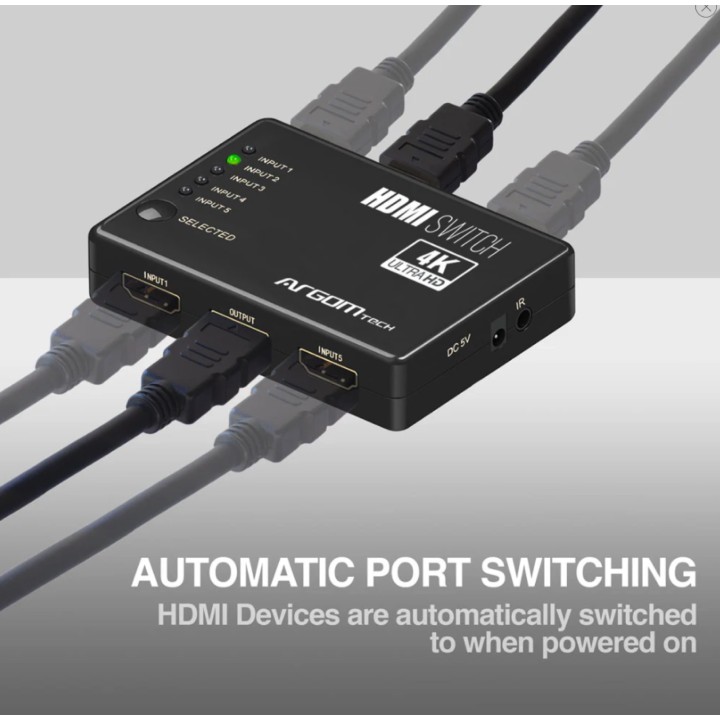 ARGOM HDMI SWITCH 5 PUERTOS
