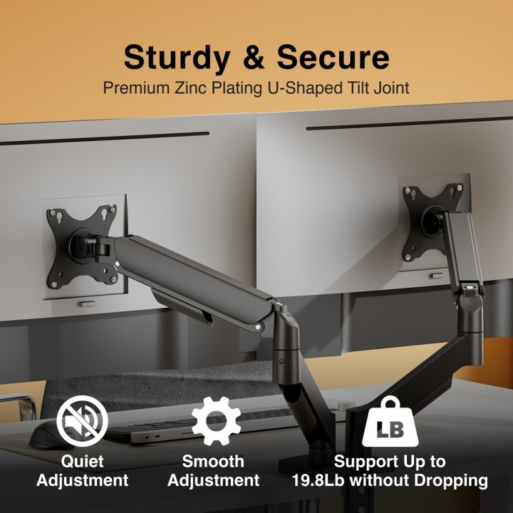 ARGOM ARG-BR-1615 DUAL MONITOR 17-32DESK MOUNT/CLAMP & GROOMET