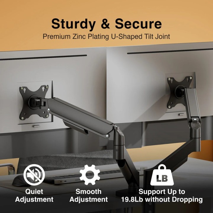 ARGOM ARG-BR-1615 DUAL MONITOR 17-32DESK MOUNT/CLAMP & GROOMET