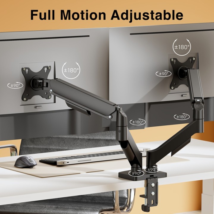 ARGOM ARG-BR-1615 DUAL MONITOR 17-32DESK MOUNT/CLAMP & GROOMET