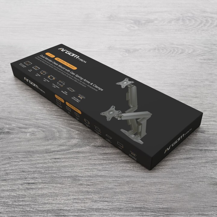 ARGOM ARG-BR-1615 DUAL MONITOR 17-32DESK MOUNT/CLAMP & GROOMET