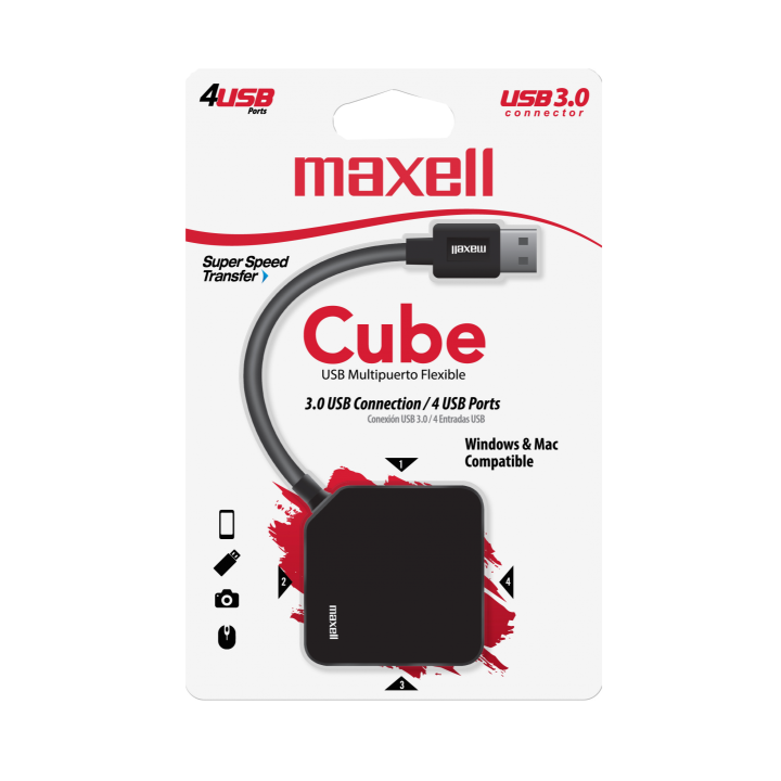 MAXELL 347645 HUB 3.0 CUBO 4 PUERTOS USB-430