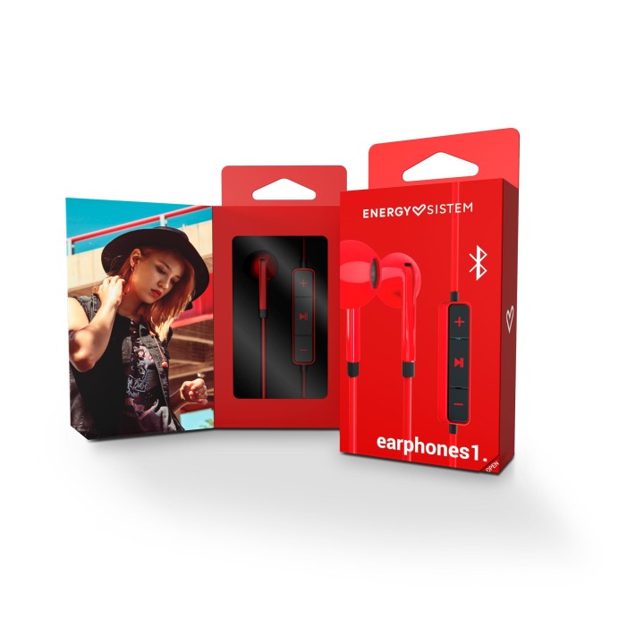 ENERGY  Earphone 1 RED Audífono inserción bluetooth rojo