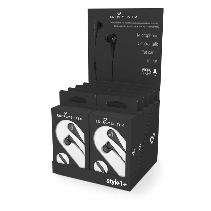ENERGY  Sistem auricular con mic Earphone Style 1+ Black