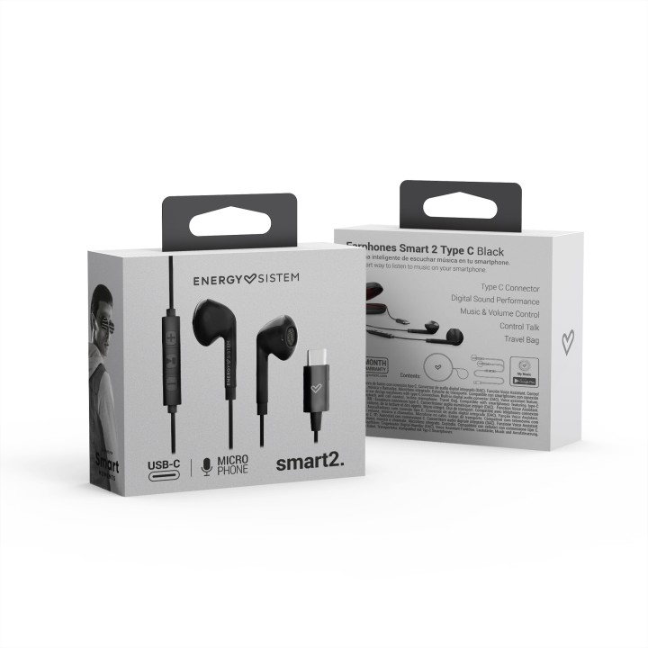 ENERGY  Sistem audífono pastilla Smart 2 Type C negro