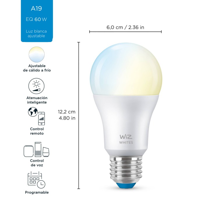 WIZ Wi-Fi TW/8.8W A19 927-50 E26 12/1PF