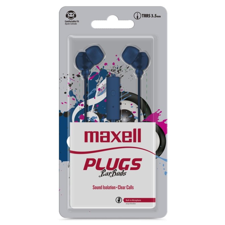 MAXELL 347366 AUDIFONO INTRAUDITIVO MIC AZUL