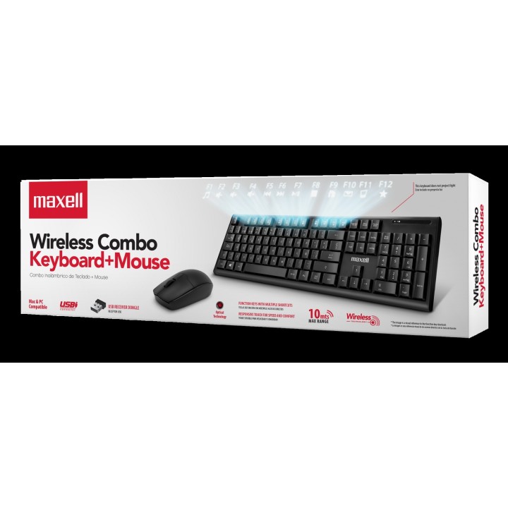 MAXELL 347593 COMBO TECLADO Y RATON INALAMBRICO WKBC-200