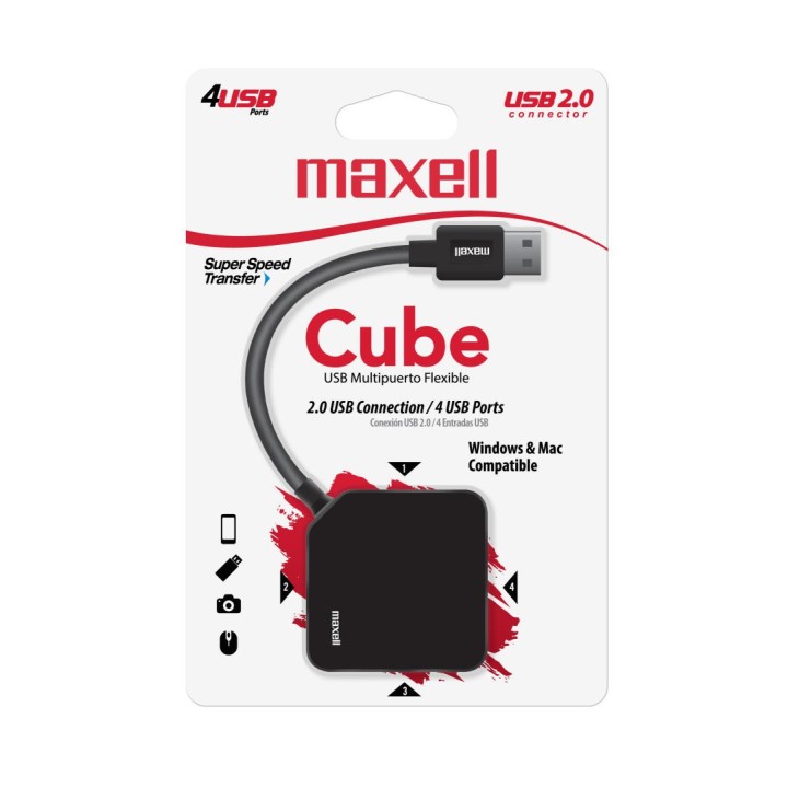MAXELL 347644 HUB 2.0 CUBO 4 PUERTOS