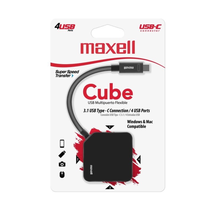 MAXELL 347646 USB CUBO 4 PUERTO ENTRADA TIPO C