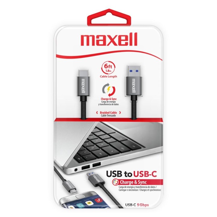 MAXELL 347787 CABLE USB A TIPO C 1.8 MTS NEGRO