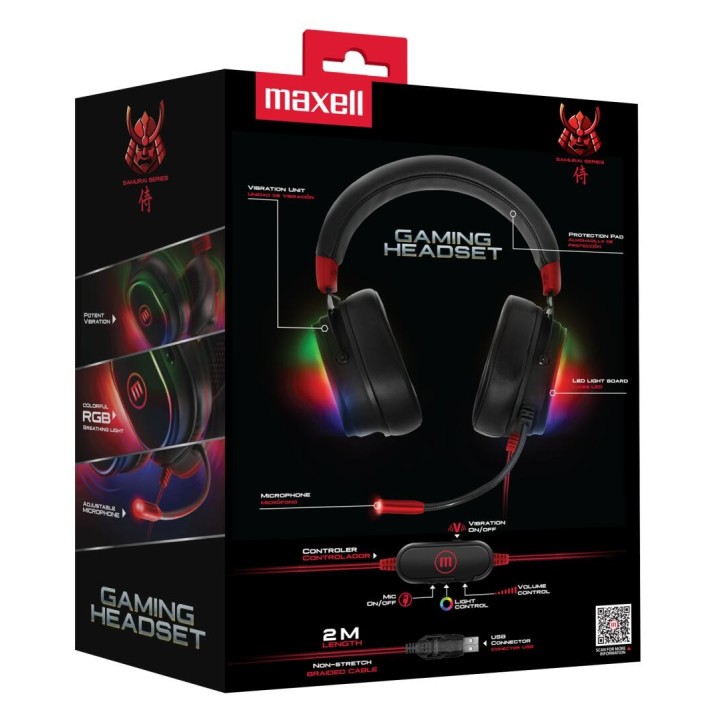 MAXELL 347834 HEADSET GAMING USB CON VIBRACION E ILUMINACION