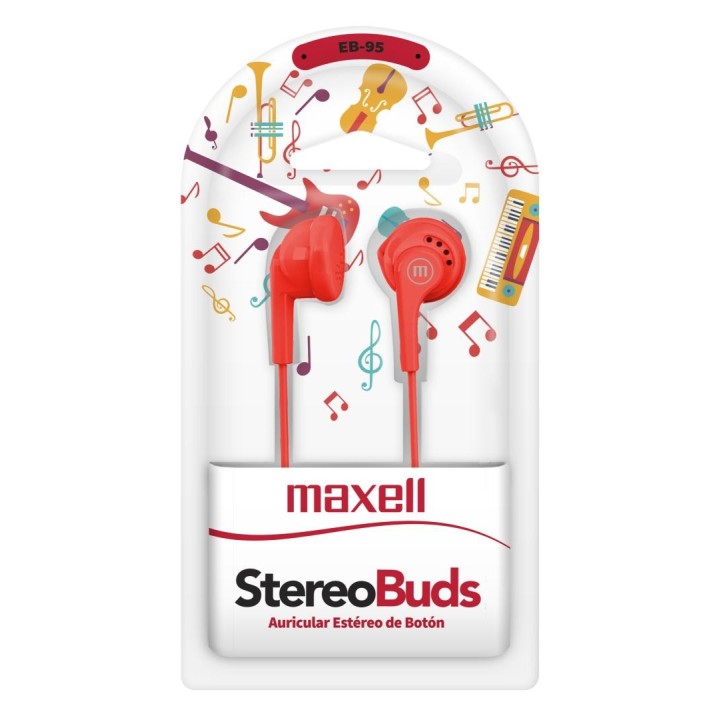 MAXELL 347855 AUDIFONO PASTILLA EB-95 ROJO