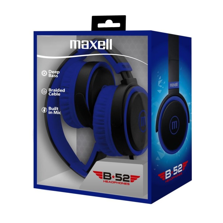 MAXELL 347854 AUDIFONO DIADEMA CON MIC HP-B52 AZUL