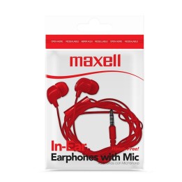 MAXELL 347947 AUDIFONO INTRAUDITIVO CON MIC ROJO