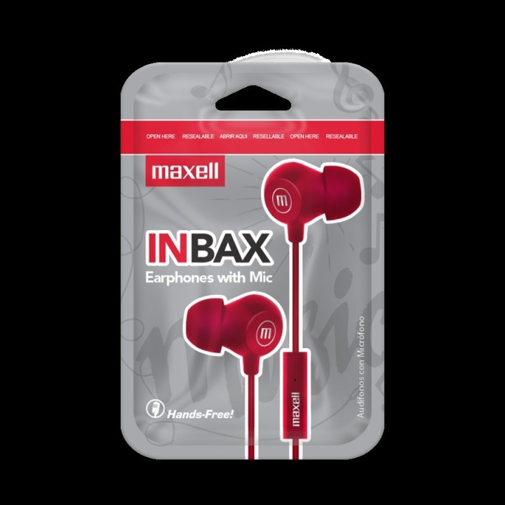 MAXELL 347947 AUDIFONO INTRAUDITIVO CON MIC ROJO
