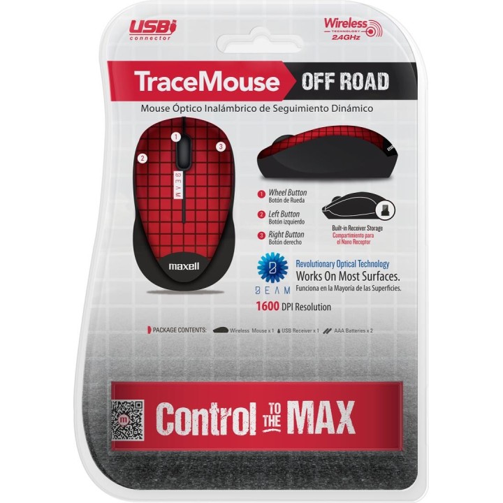 MAXELL 347959 MOUSE INALAMBRICO MOWL-250 ROJO