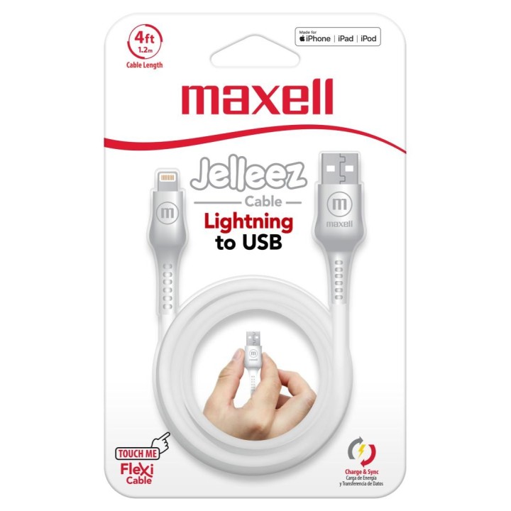 MAXELL 348208 CABLE JELLEEZ DE CARGA USB A LIGHTING BLANCO