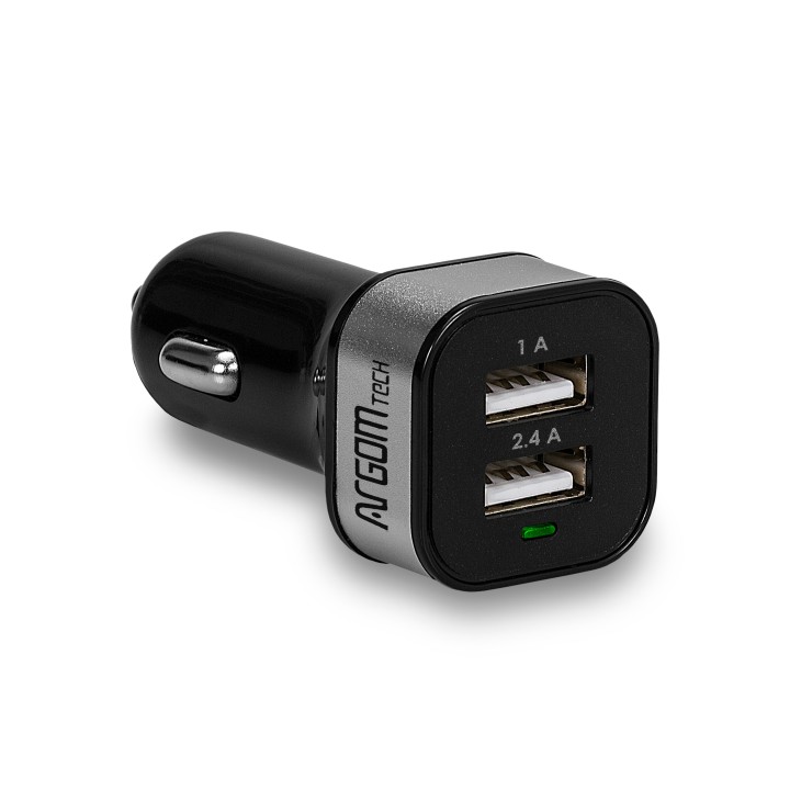 ARGOM AC-0112BK CARGADOR RAPIDO 2 USB CARRO