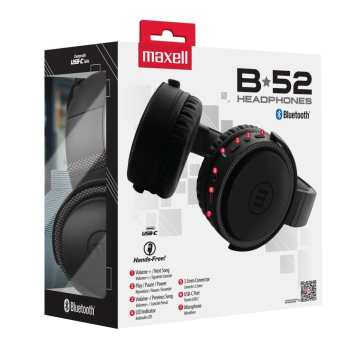 MAXELL 348356 AUDIFONO DIADEMA INALAMBRICO NEGRO