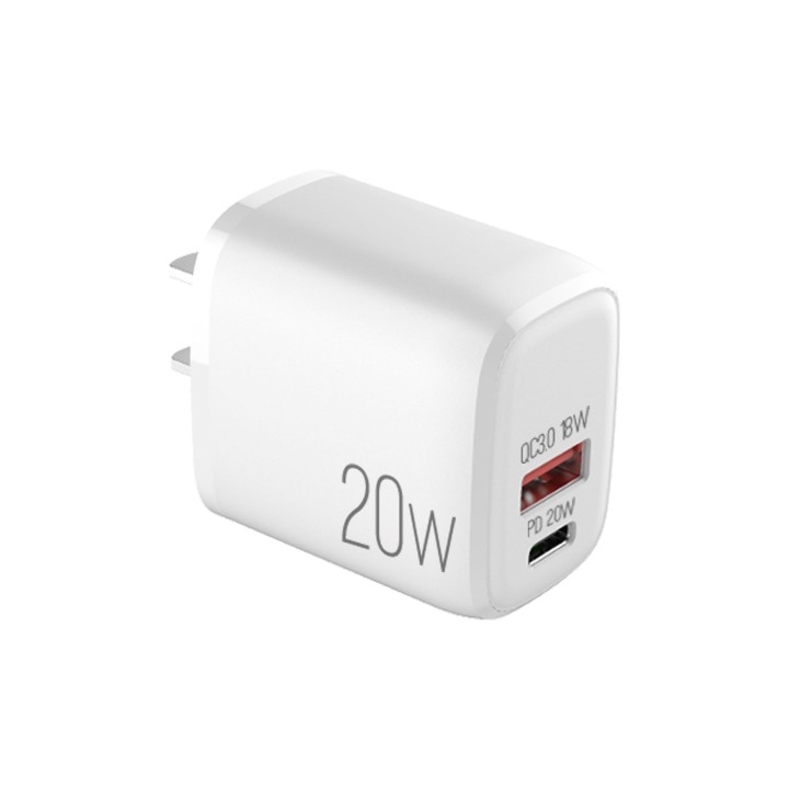 ARGOM ARG-AC-0115WT CARGADOR TIPO C+USB 20W