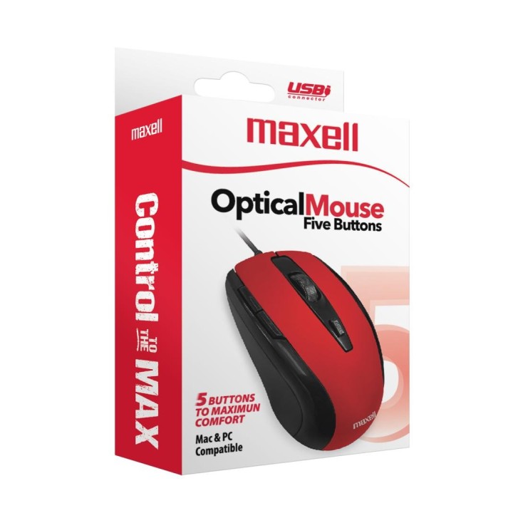 MAXELL 348418 RATON OPTICO MOWR-105 ROJO