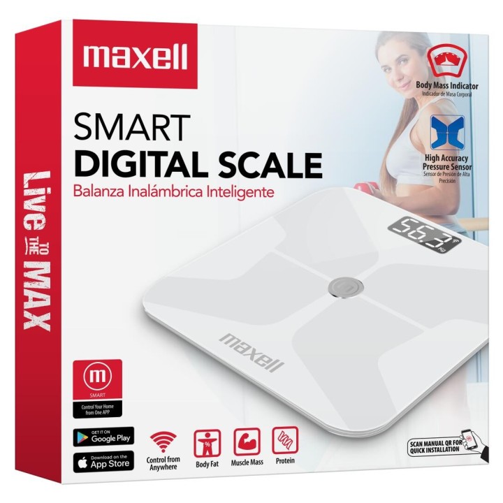 MAXELL 348435 BALANZA INTELIGENTE DIGITAL BT BLANCA