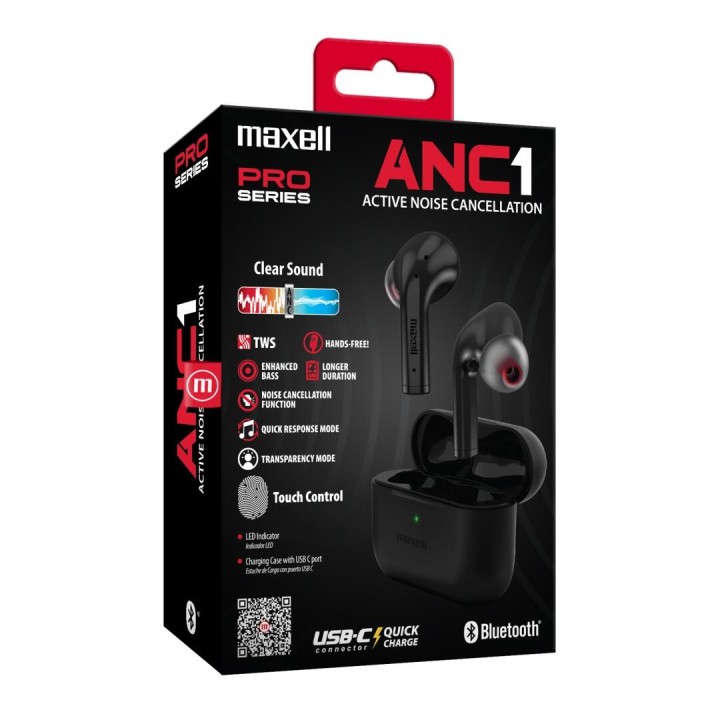 MAXELL 348500 AUDIFONOS ALAMBRICOS ANC1 NEGRO