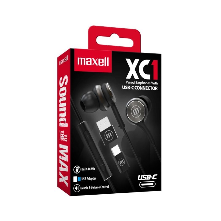 MAXELL 348531 AUDIFONOS ALAMBRICOS EB-XC1 NEGRO