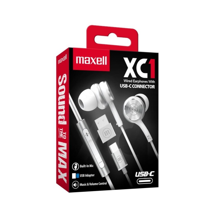 MAXELL 348532 AUDIFONOS ALAMBRICOS EB-XC1 BLANCO