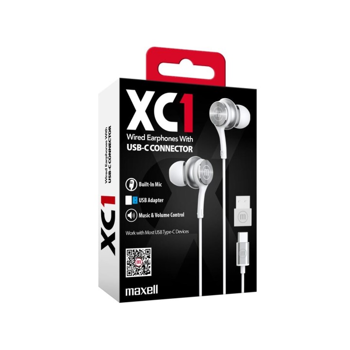 MAXELL 348532 AUDIFONOS ALAMBRICOS EB-XC1 BLANCO
