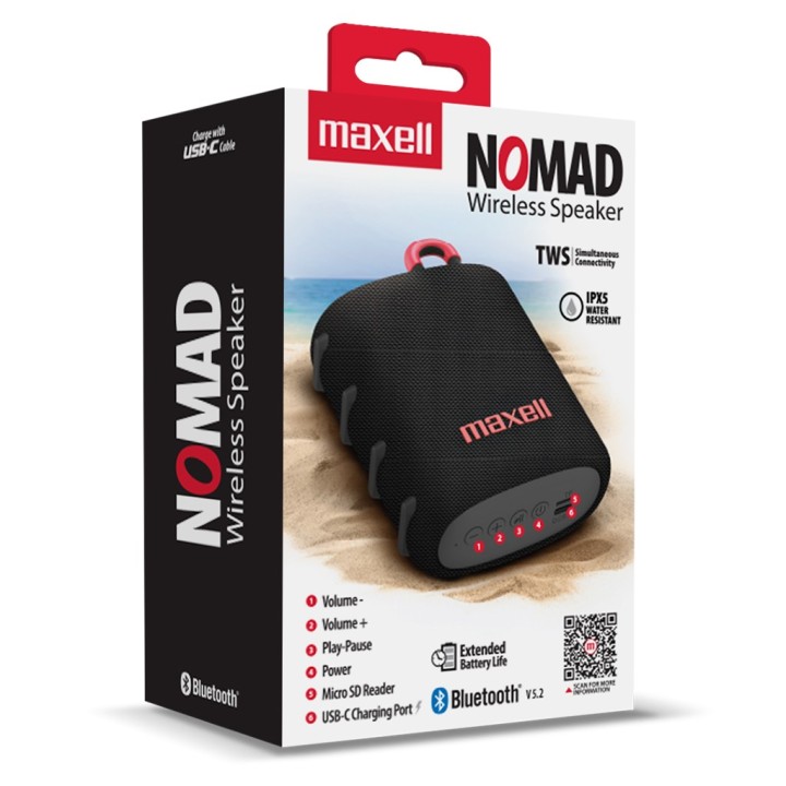 MAXELL 348552 PARLANTE INALAMBRICO NOMAD NEGRO