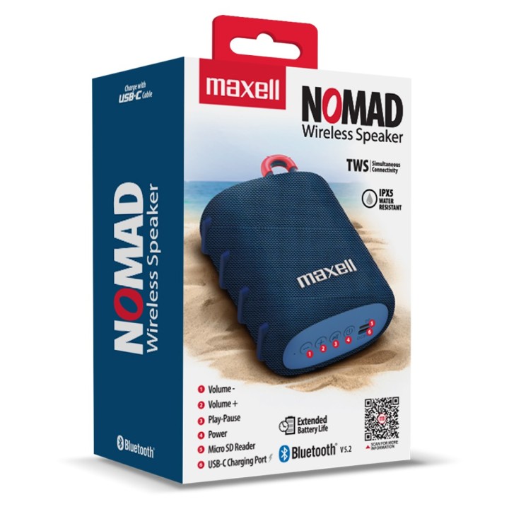 MAXELL 348553 PARLANTE INALAMBRICO NOMAD AZUL