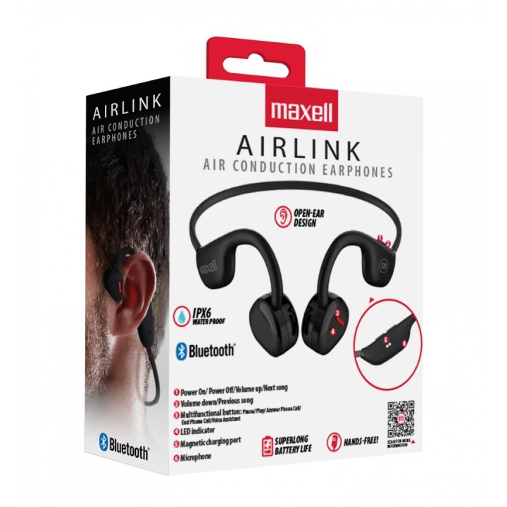 MAXELL 348564 AUDIFONOS AIRLINK  EB-ALBT140 NEGRO