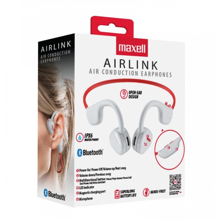 MAXELL 348565 AUDIFONOS AIRLING  EB-ALBT140 GRIS