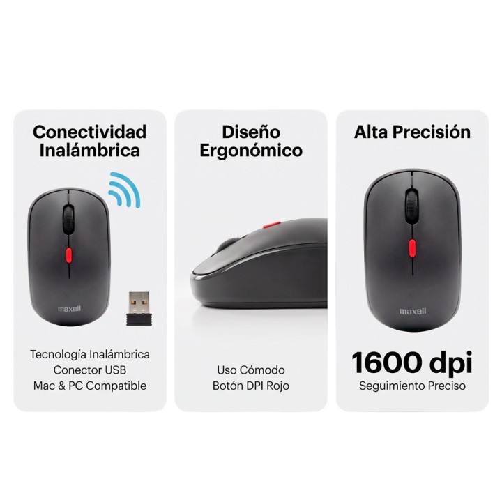 MAXELL 348584 MOUSE INALAMBRICO MOWL-100 NEGRO