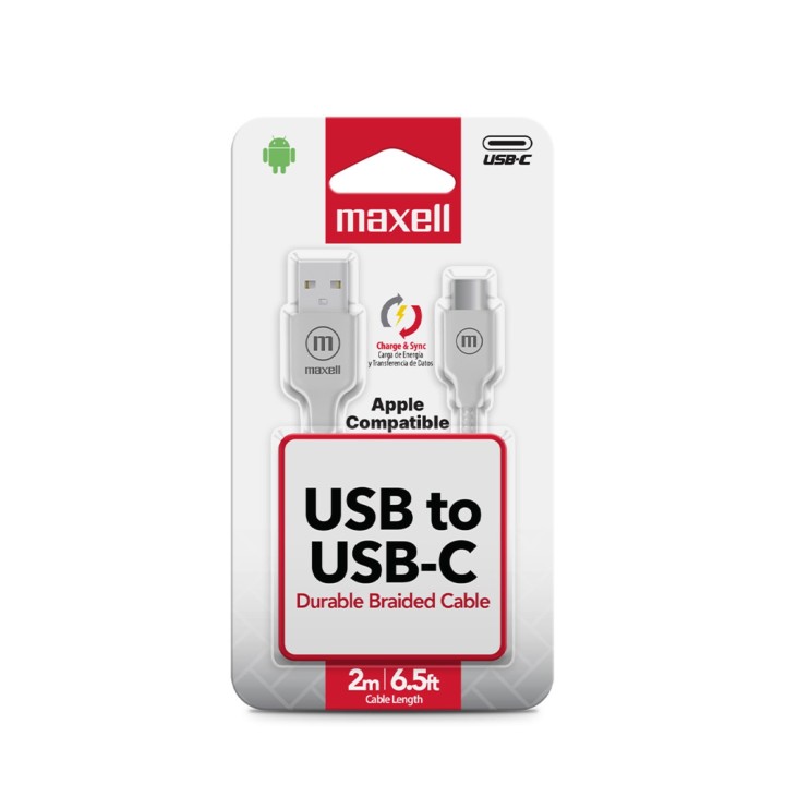 MAXELL 348587 CABLE USB USB-USB-C 2 MTS DE LARGO GRIS