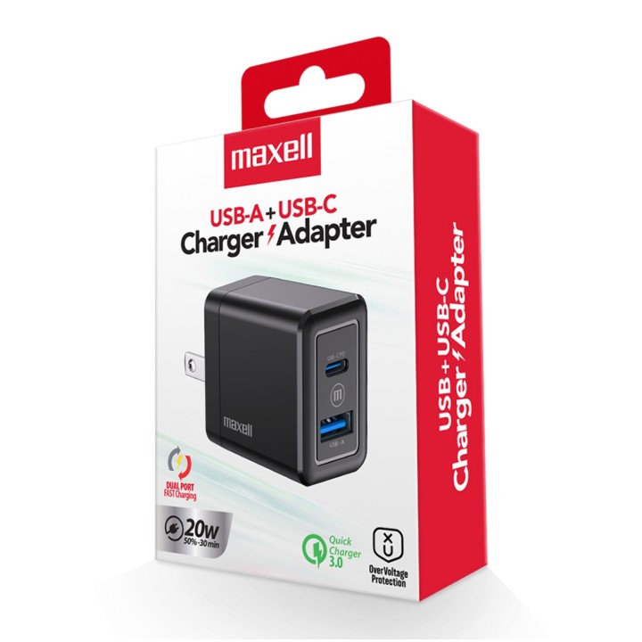 MAXELL 348592 CARGADOR 20 WATTS USB+ USB-C