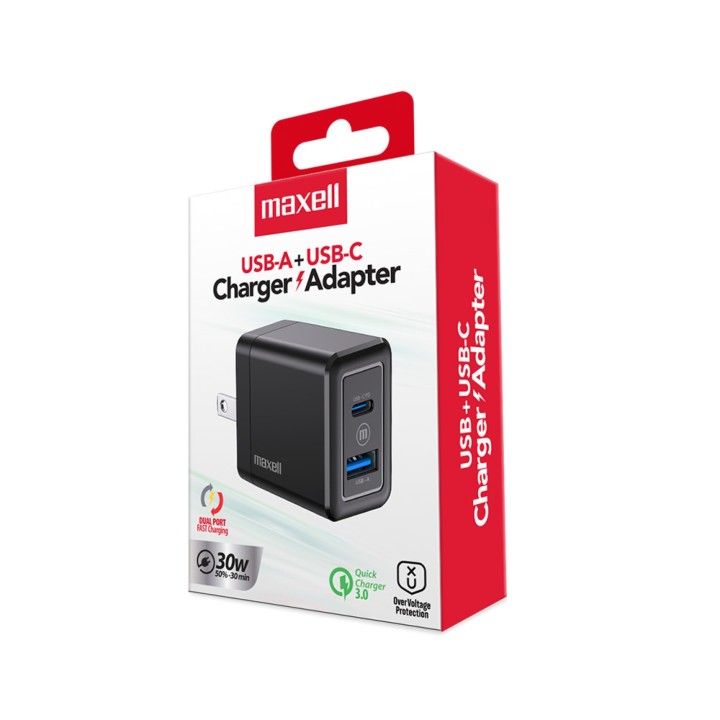 MAXELL 348593 CARGADOR 30 WATTS USB+ USB-C