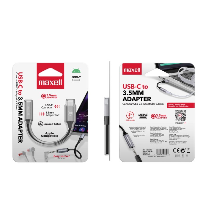 MAXELL 348616 CABLE USB C A 3.5 MM ADAPTADOR