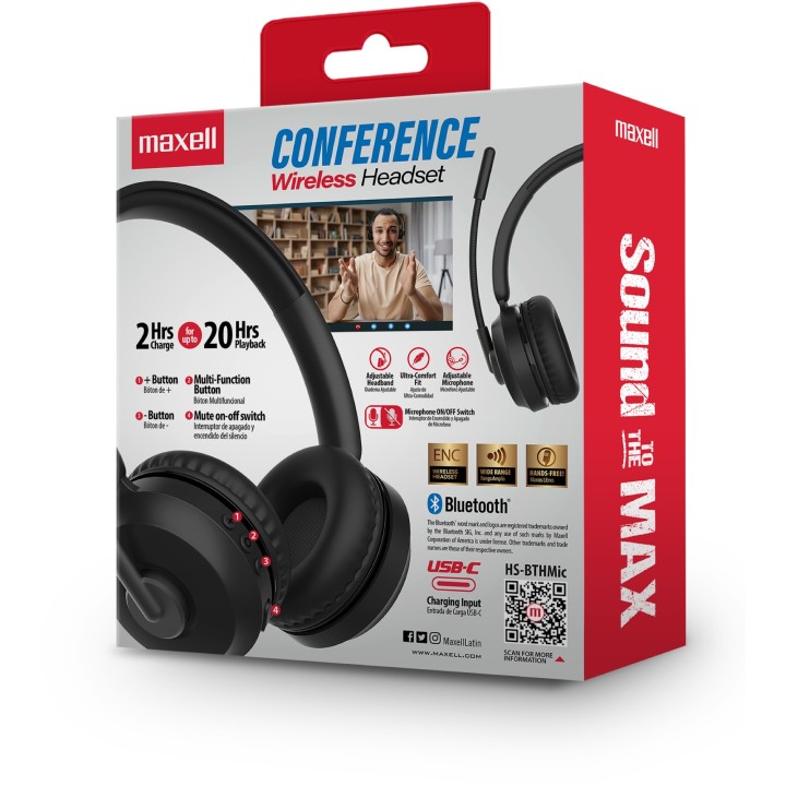 MAXELL 348643 AUDIFONO DIADEMA HS-BTH CONFERENC TWS