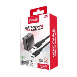 MAXELL 348644 CARGADOR DE PARED 20 W USB C Y CABLE C-C