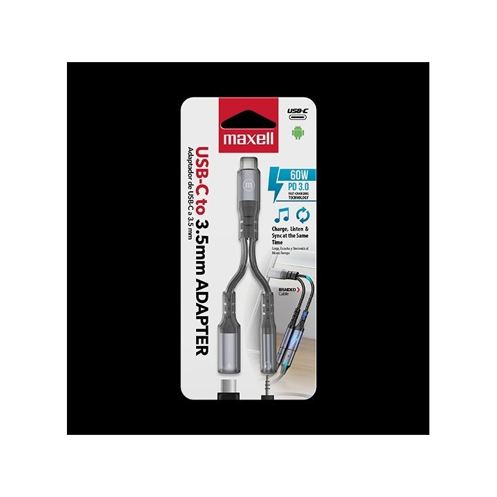 MAXELL 348647 CABLE USB C A 3.5 MM ADAPTADOR CON PD